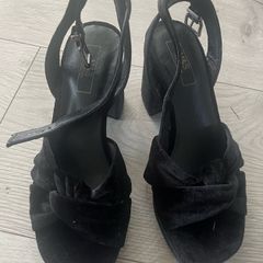 M&S Black suede platform sandals