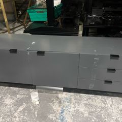 Large grey sideboard media unit storage cabinet modern low console