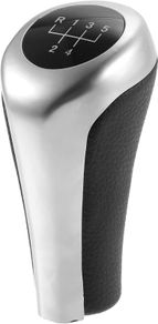 5 Speed Manual Shift Knob Head for BMW Black Matte Silver Tone
