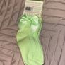 Green infant ankle bow socks 0-6 months Image 2
