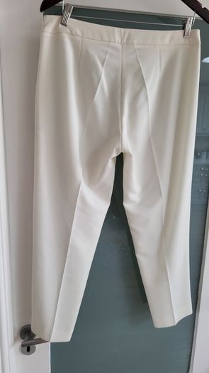 AMEN Italy beige crepe trousers Sz 44 (Fit 10-12 UK) Rrp 395 (New)