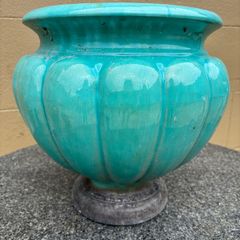 Vintage Glazed Terracotta Planter
