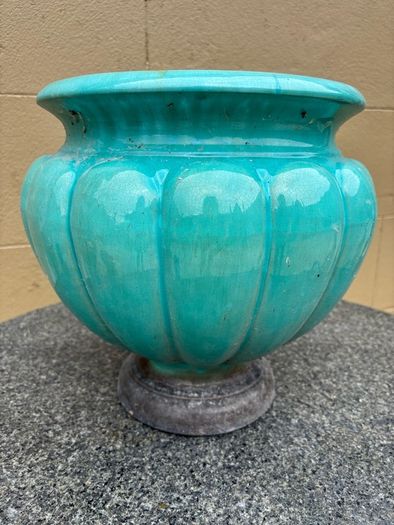 Vintage Glazed Terracotta Planter