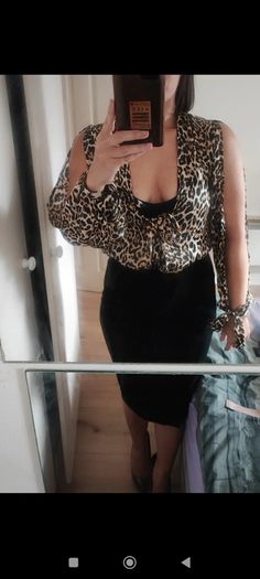 Missguided leopard bodysuit size 8