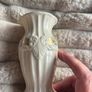 Vintage Belleek Ireland Georgian Shell Porcelain Vase (Gold Trim & Pink Accents) 1990s Image 4