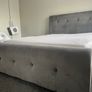 King size bed - grey suede material, high headboard Image 3