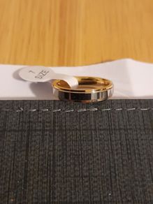 14kg Yellow and white Gold  plated band ring size 7