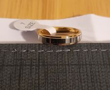 14kg Yellow and white Gold  plated band ring size 7