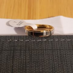 14kg Yellow and white Gold  plated band ring size 7