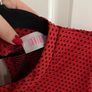 Balloon sleeve blouse in red and navy Image 2