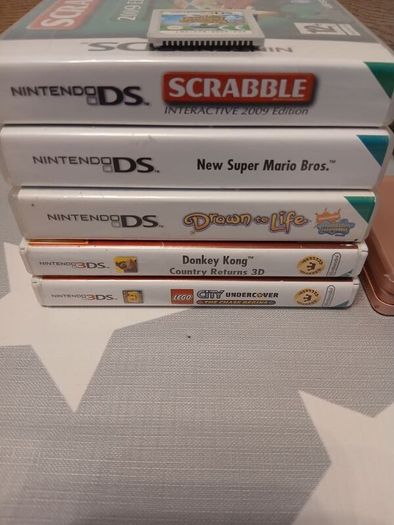 Nintendo 3DS Pearl Pink Console Bundle + Charger, Travel Case & 6 Classic Games!