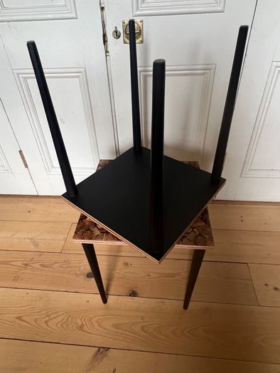 NEW PRICE DROP Coffee/Side Tables set of one off designed marquetry topped side tables