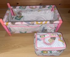 Dolls Cot,Changing Bag and Accessories