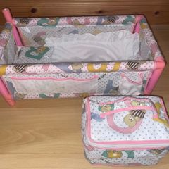 Dolls Cot,Changing Bag and Accessories