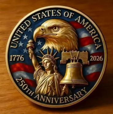 Coin 250th Anniversary of Establishment /  250th Anniversary Freedom / Commemorative Coin. New.