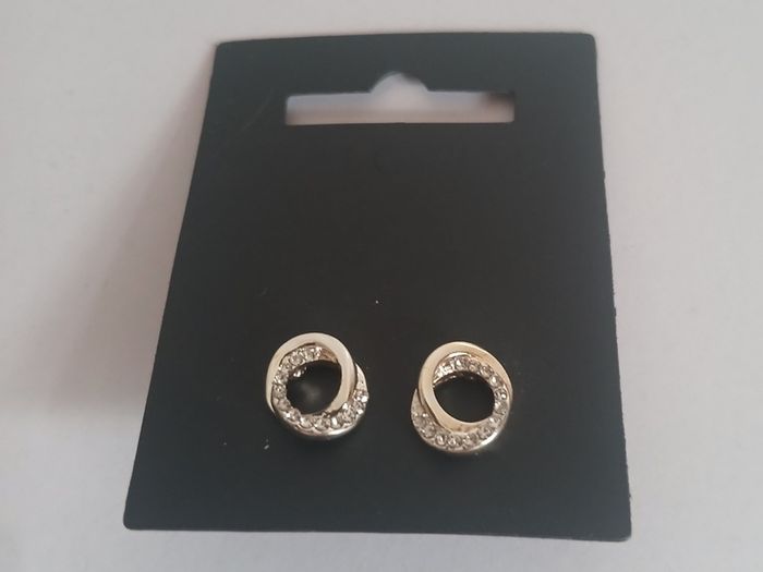 Pilgrim Danish Design Silver Tone Sparkling Open Circle Stud Earrings New CAN POST