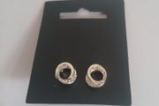 Pilgrim Danish Design Silver Tone Sparkling Open Circle Stud Earrings New CAN POST