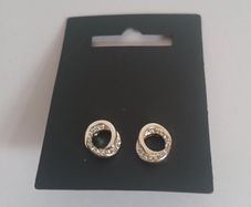 Pilgrim Danish Design Silver Tone Sparkling Open Circle Stud Earrings New CAN POST