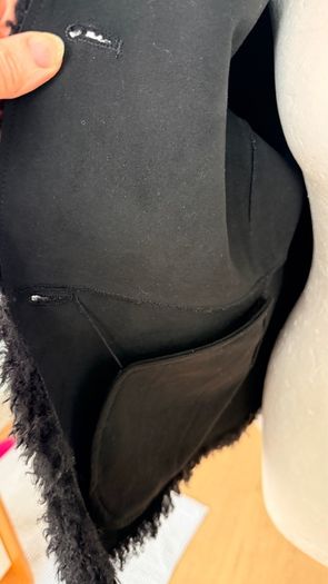 Maje black curly faux fur  jacket