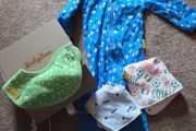 BabyBoo Set - Baby Grow 6-9 mths &amp; 3 Bibs (Brand New)