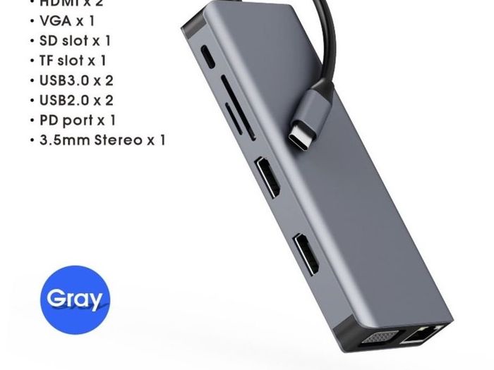 4k 12 in 1 USB-C Hub Docking Station PD Charging Data Transfer