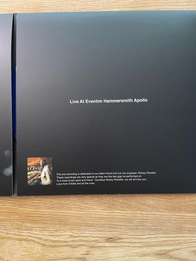 Orbital - Live At Eventim Hammersmith Apollo 2.12.17 - 3 x 12" Glitter Vinyl Panel Fold Out Sleeve - 2018 Live Here Now