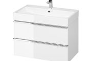 Cersanit Virgo Vanity Unit White Gloss 80cm (cabinet + Washbasin)