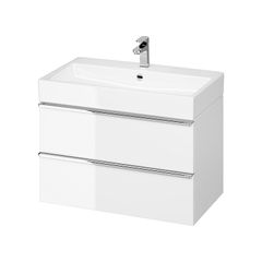 Cersanit Virgo Vanity Unit White Gloss 80cm (cabinet + Washbasin)