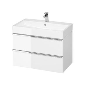 Cersanit Virgo Vanity Unit White Gloss 80cm (cabinet + Washbasin)