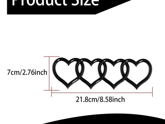 Love Heart Logo Rear Trunk Emblem, 3D Badge Decal Sticker, Car Accessories Exterior Decoration, Car Replacement 3D Sticker Fit for Audi A3 A4 A5 A6 A8 TT R8 Q3 Q5 Q7 (Bright black)