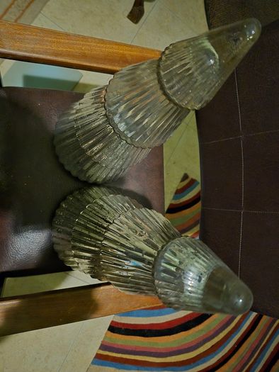 Vintage pair of glass Christmas trees