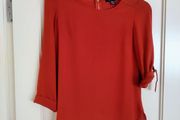 women's rust 3/4 length sleeve top