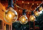 Outdoor LED String Lights Mains Powered 15M/50FT, G40 Waterproof Patio Bistro Hanging Lights with 1W 26 Plastic Bulbs 1 Spare MULTIPLE SIZES AVAILABLE, SEE DESCRIPTION (FREE POSTAGE)
