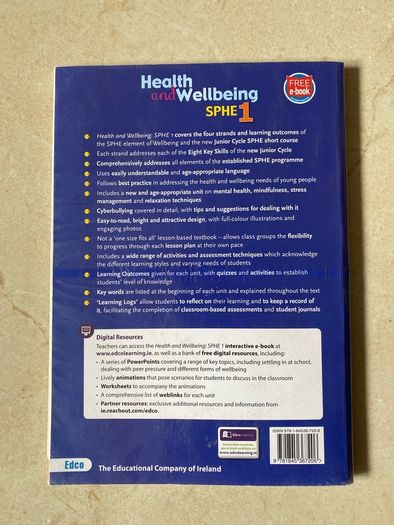 Junior Cycle SPHE    Health and Wellbeing SPHE 1  Includes free e-book code
