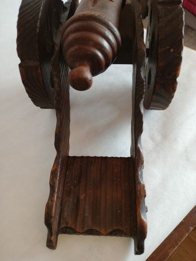 Vintage Carved Wood Cannon