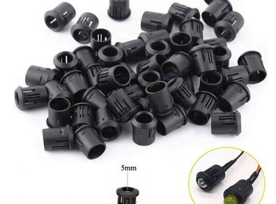 Black Plastic 5mm Lamp LED Diode Holder Black Clip Bezel Socket Mount Useful LED Diode Holder Black Clip