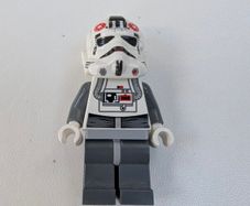 100% Lego Star Wars Minifigure  AT-AT Driver Red Imperial Logo Bluish Grays Black Head