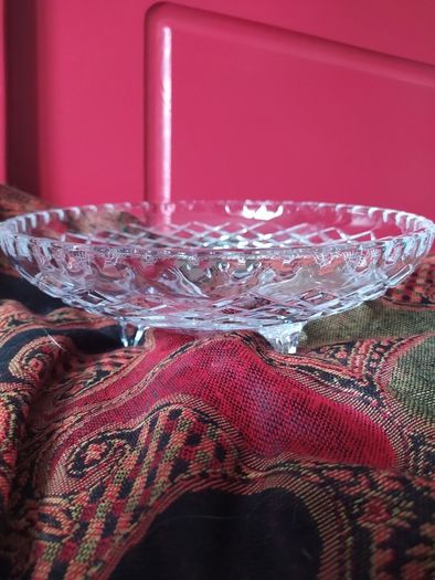 Vintage Galway crystal bowl on 3 legs