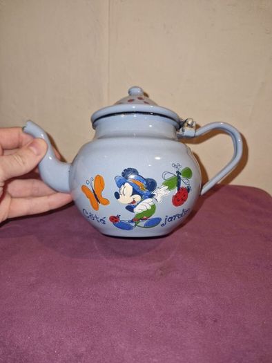 Disneyland Paris blue French Enamel Teapot Minnie Mouse exclusive Paris