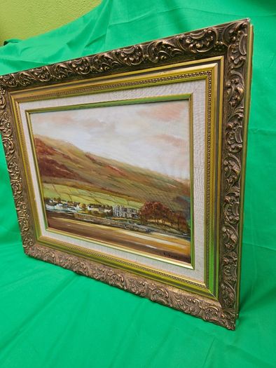 Beautiful Vintage Oil Painting "Carlingford Lough" (1991) by Dublin Artist L. Rothwell  Framed