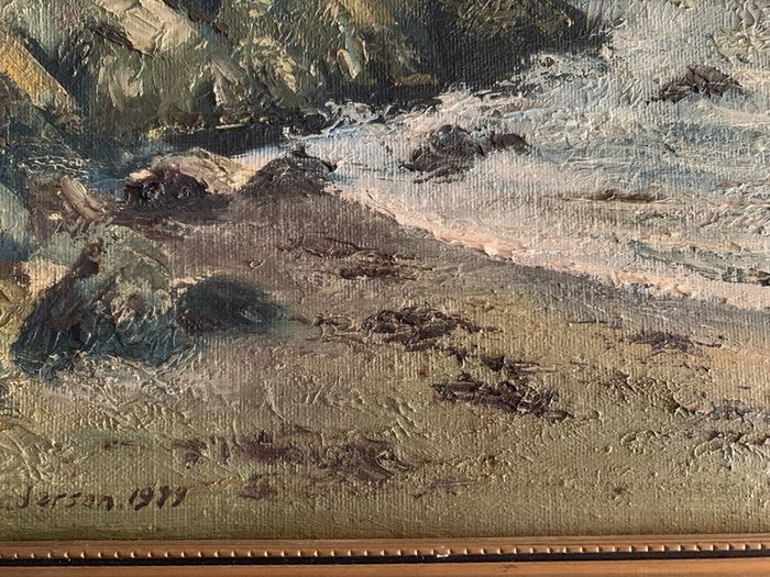 Original oil paintimg, Neville Henderson. "Howth from Doldrum Bay"