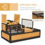 Wooden Tortoise House with Balcony, Tray, Roof, for Indoor and Outdoor, Yellow Image 3