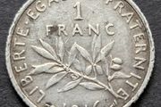 1916 France 1 Franc Silver coin