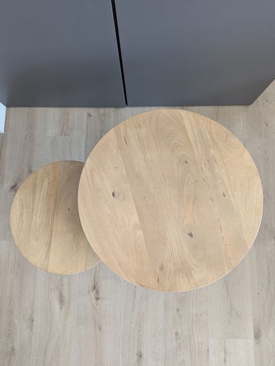 Side table pair solid wood