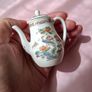 Vintage Wedgwood Kutani Crane Miniature Coffee Pot with Lid Bone China Image 2