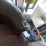 Leather swivel love seat Image 2