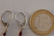Vintage Sterling Silver and Garnet Drop Earrings