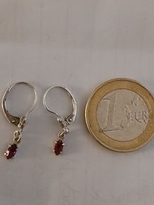 Vintage Sterling Silver and Garnet Drop Earrings