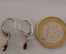 Vintage Sterling Silver and Garnet Drop Earrings