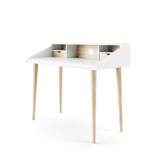 Alphason Yeovil Desk White / Sonoma Oak